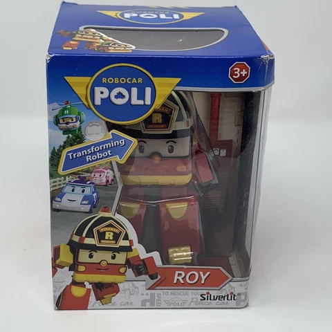 Robocar Poli Transformers ROY Transforming Robot Figure Toy with Box Silverlit Cover
