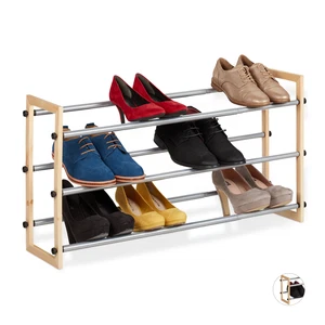 Zapatero extensible estantería de calzado mueble para zapatos 3 estantes - Imagen 1 de 18