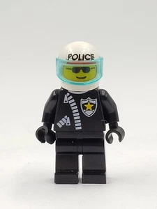 Lego Minifigure cop010 Zipper Sheriff Star White Helmet Pattern Trans-Light Blue - Picture 1 of 2