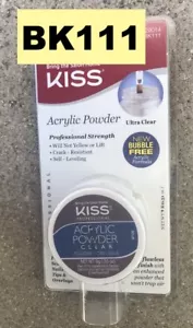 KISS POLVERE ACRILICA BK111 POLVERE ACRILICA ULTRA TRASPARENTE PER PUNTE UNGHIE SCOLPITE - Foto 1 di 2