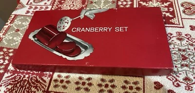 "Juego internacional de arándanos plateados 2 piezas en caja bandeja de 10"" y cuchara para servir" Foto 1 de 4