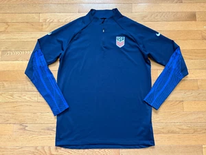 USMNT USA Soccer Strike Drill Performance 1/4 Zip SLIM Fit Long Sleeve Mens Sz L - Picture 1 of 4