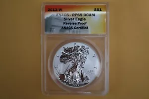 2013 W REVERSE PROOF SILVER EAGLE ANACS RP69 - Picture 1 of 4