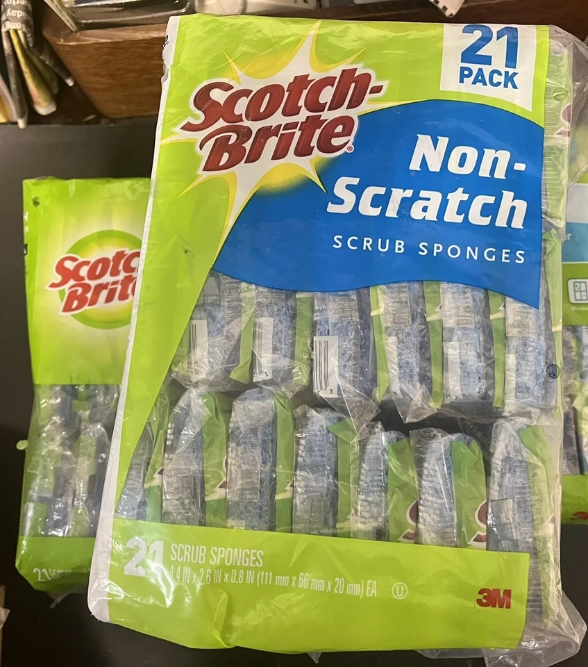 Scotch-Brite Non Scratch Scrub Sponges Individually Wrapped, 21 Pack (744840)