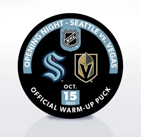 SEATTLE KRAKEN WARMUP PUCK 10/15/22 VS. VEGAS GOLDEN KNIGHTS 2022-23 HOME OPENER Cover