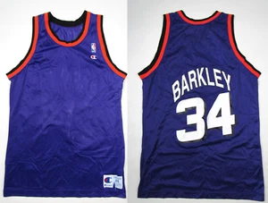 Vtg Blank Front Charles Barkley Jersey Champion 44 Phoenix Suns Purple USA 90s - Picture 1 of 8