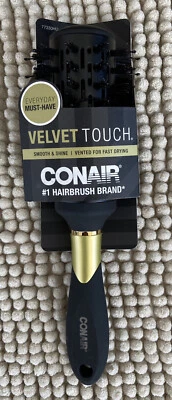 Conair Velvet Touch Vent Hair Brush Black Handle New - Image 1 of 2