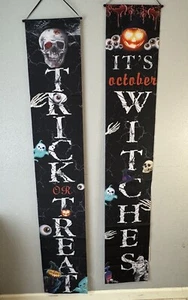 TRICK or TREAT Halloween Banners Flag Porch Decor Outdoor Signs 11.8 "x 70.8" 2 - Picture 1 of 2