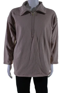J Crew Womens Cotton Long Sleeve Zip Up Pullover Sweatshirt Beige Size S - Picture 1 of 5