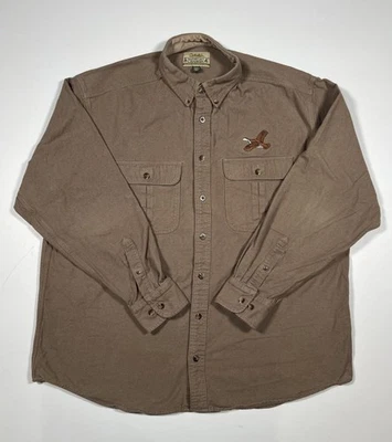 Cabela's Deerskin Chamois Shirt Mens XL Button Up Embroidered Goose Hunting - Image 1 of 4