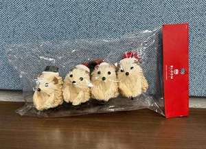 New Bloom Pack of 4 Hedgehog Critter Clips Christmas Decorations Ornaments Hats - Picture 1 of 4