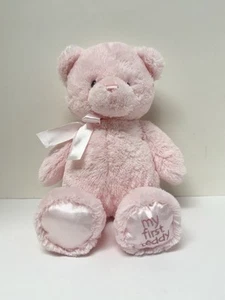 Gund Baby My First Teddy Bear Plush Pink 10" Satin Soft Stuffed Animal EUC - Picture 1 of 6