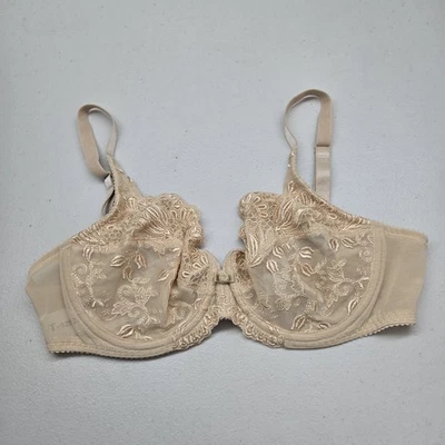 Wacoal Women Bra 34C Beige Floral Underwired Lace Bralette Sheer - Image 1 of 4