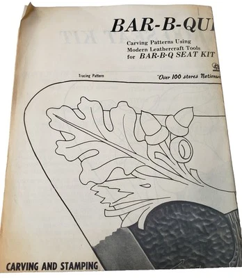 Tandy Leather Co. Bar-B-Que & Little Buckaroo Asiento Rastro Patrón Solo Vaca *Nota Foto 1 de 3