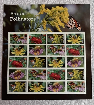 1 Sheet Protect Pollinators US Stamps Scott # 5228-5232 issued 2017 MNH Unused - Image 1 of 2