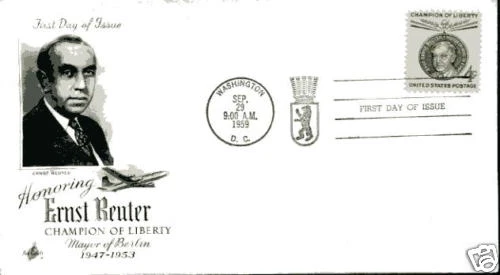 1136 4c Ernst Reuter, Artcraft, (HC), FDC - Image 1 of 1