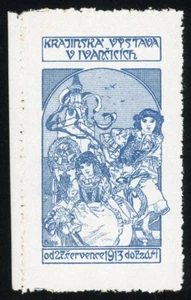 Bohemia Poster Stamp - 1913, Ivančice - Regional Exhibition - Alphonse Mucha (6) - Picture 1 of 1