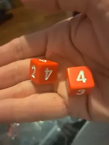 13 Dead End Drive Board Game Replacement Pieces Milton Bradley Red Dice X 2 - Picture 1 of 1