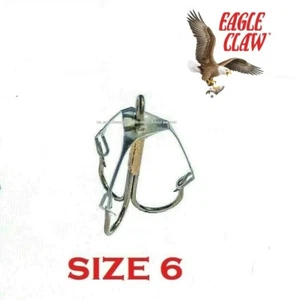 100 Eagle Claw Weedless Bronze treble hooks Size 6- 2X O'shaughnessy - Picture 1 of 1