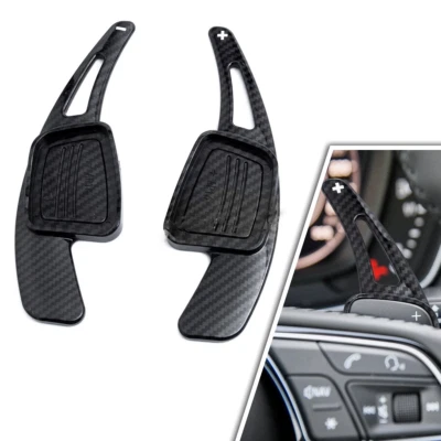 Extensión de palanca de cambios de fibra de carbono para volante Audi Q2 Q3 Q5 Q7 Q8 Foto 1 de 4