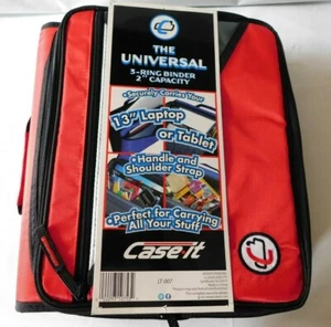 Case It 2” Zipper Binder 13” Laptop School Organizer LT-007 Red NEW - Picture 1 of 7