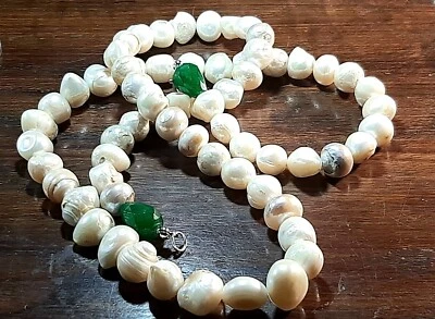 Collana Antica-Perle Barocche- Giadeite - - Immagine 1 di 4