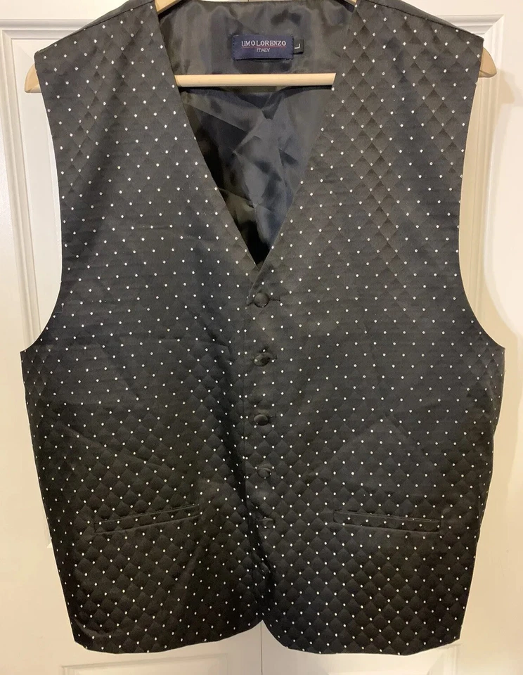 Colete UMO LORENZO Masculino Tamanho G Preto Casamento Festa Formal Ocasião Feito na Itália - Imagem 1 de 4