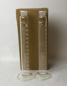 2 Stück Kimax 250ml Graduierte Mischzylinder 20036 Klasse A Kimble Serialisiert - Bild 1 von 7