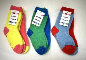 Crayola Kids Size 7-8.5 Cozy Fuzzy Soft Unisex Socks Bright Colorful 6 Pairs - Picture 1 of 8