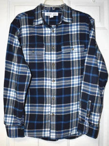 Old Navy Herren kariertes Langarm Button Down Hemd Größe Large blau schwarz weiß - Bild 1 von 8
