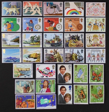 GR. BRITAIN 1981 Complete Commemorative Year Set Collection 32 stamps Mint NH Cover