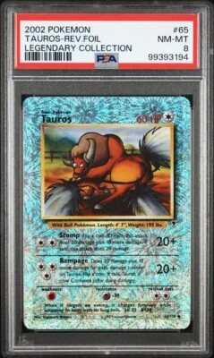 PSA 8 Tauros Pokemon Card 65/110 Reverse Holo Legendary Collection Set NM-MT New - Image 1 of 4