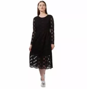 Preen Black 'Tina' Lace Midi Dress UK 18 RRP £79 LN023 ii 11 - Picture 1 of 3