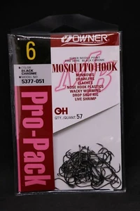 PROPIETARIO Mosquito Bait Hooks Pro Pack 5377-051 Talla 6 - Negro Cromo - Paquete de 57 - Imagen 1 de 2