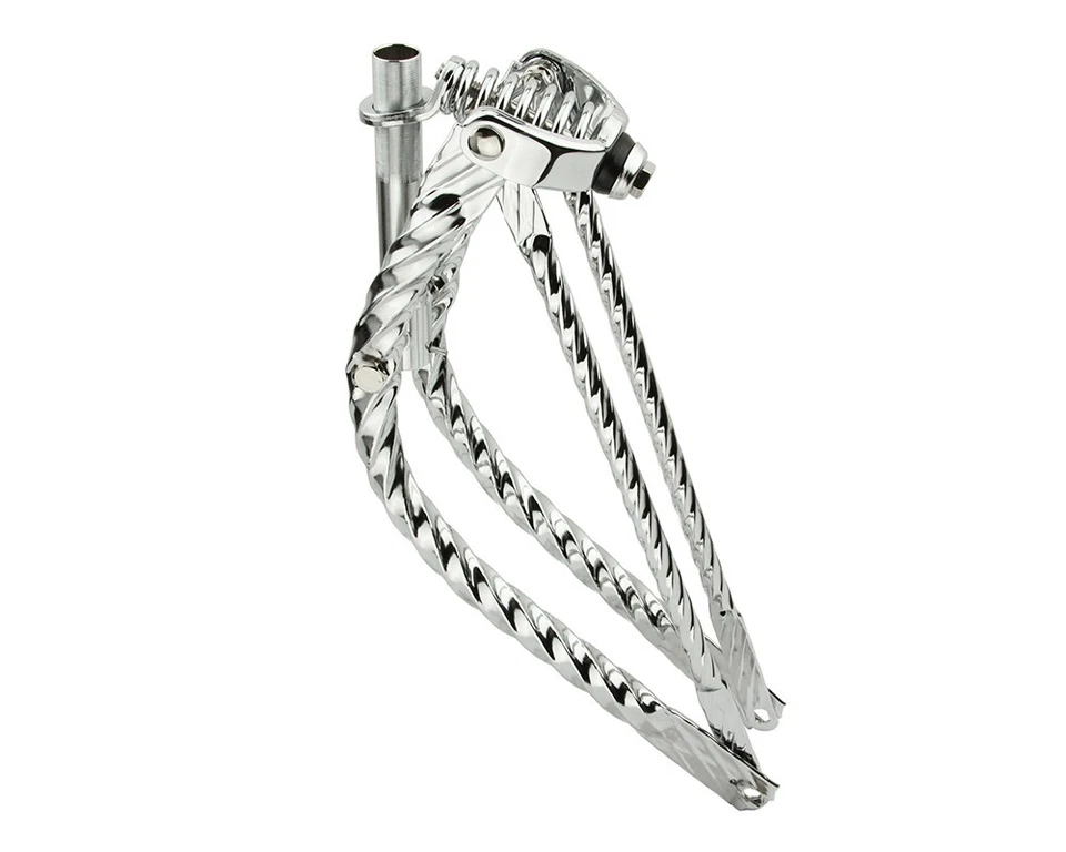 Vintage Lowrider 20" Bent All Square Twisted Spring Fork 1" Chrome Bike. - Image 1 of 1