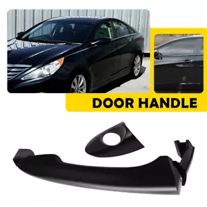 Black Front LH Left Exterior Door Handle w/ Keyhole For Hyundai Sonata 2011-2015 - Bild 1 von 10