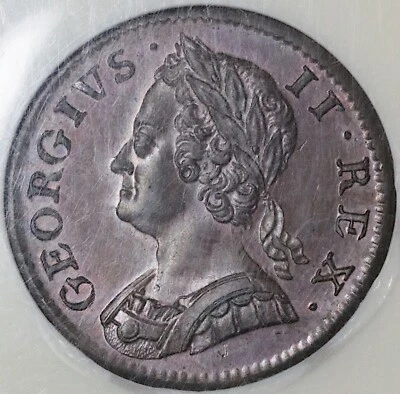 1754 NGC MS 64 George II 1/2 Penny Great Britain Coin POP 4/1 (22052901C) - Image 1 of 4