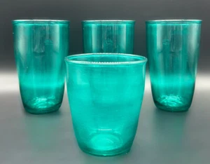 Acrylic Kim Seybert Mid Century Tumbler Cups Aqua Green MCM Lot Of 4 - Picture 1 of 7