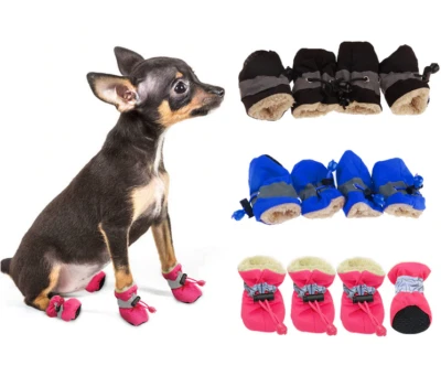 Quality Pet Dog Boots Waterproof Cotton Anti-slip Reflective Puppy Snow Shoes - Image 1 of 4