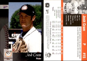 Josh Cram 2003 MultiAd Hagerstown Suns #3 RC Card *AutographDen*