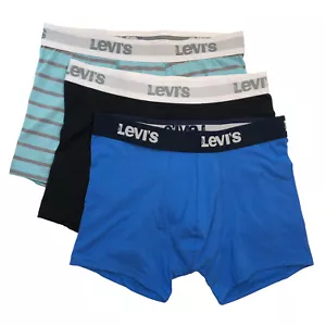 Levi's Men's Boxer Briefs Stretch Underwear 3 Pack Small Size Black/Blue/Light B - Picture 1 of 4