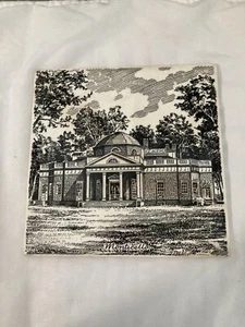 Decorative Wall Tile Ceramic Souvenir Monticello VA States 6” X 6” - Picture 1 of 2