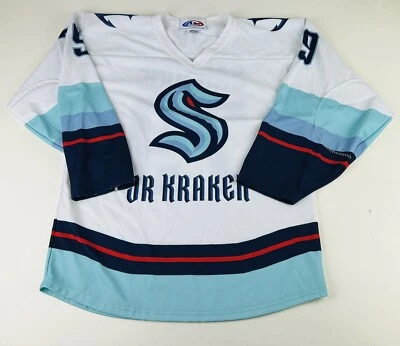 Camiseta deportiva de hockey sobre hielo Seattle Kraken Jr #79 Sansone talla adulto pequeña tejida atlética Foto 1 de 4