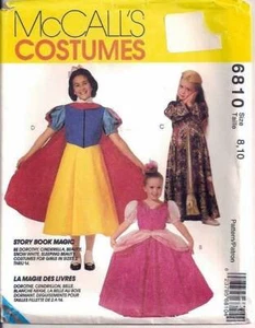McCalls 6810 Halloween Costume Snow White Cinderella Dorothy  Pattern Girls 8 10 - Picture 1 of 1