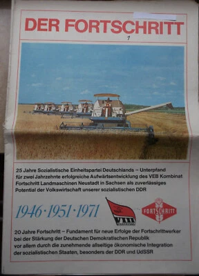 Zeitung Der Fortschritt 20 Jahre,VEB Kombinat Fortschritt Landmaschinen Neustadt - Bild 1 von 4