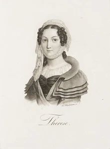 F. FLEISCHMANN (*1791), Portrait der Therese, Punktierst. Biedermeier Porträt - Bild 1 von 5