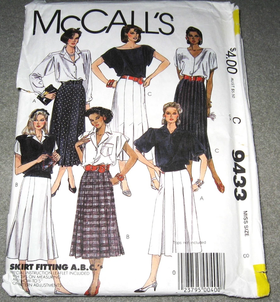 PATRÓN MCCALL'S #9433 MAXI FALDAS LARGAS Y PLISADAS - TALLA 8 - CORTE Foto 1 de 1