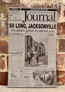 Jacksonville Journal Abschied Zeitung 1988 Metalldruck - Bild 1 von 6