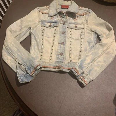 Chaqueta Western Denim Bank Mujer Pequeña India RARA Vinatge Foto 1 de 4