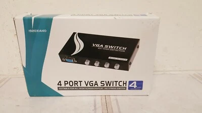 4x1 Bi-Directional 4 Port VGA SVGA HD15 Video Switch Switcher Selector NEW - Image 1 of 4